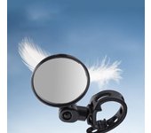 Espejo retrovisor para bicicleta de 8 cm, ajustable y giratorio a 360°, convexo y gran angular, seguro, para ciclismo y deportes. negro