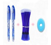Juego de bolígrafos borrables de 12/13 Uds., bolígrafos de Gel de escritura con tinta azul y negra de 0,5mm, mango lavable para suministros escolares y de oficina 5 Pcs Refill （Blue）