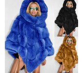 2023 Moda Invierno Felpa Suelta Abrigo De Mujer Elegante Otoño Invierno Chaqueta Cuello De Lana Stand Up Party Lujo Engrosado Abrigo De Mujer XXL rojo