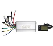Kit de controlador de motor de bicicleta eléctrica de 48 V y 1500 W con panel LCD, controlador de motor sin escobillas para conversión de bicicleta eléctrica