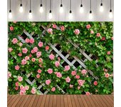 Fondo floral de primavera, valla de hojas verdes para fotografía, bodas, cumpleaños, perfecto para accesorios de estudio fotográfico W100*L75cm