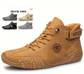 Zapatillas con cordones para hombre - Zapatos casuales para caminar - Botas cortas - Cómodas y transpirables 39 caqui