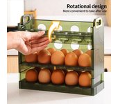 Bandeja de huevos reutilizable, caja de almacenamiento transparente protectora duradera para refrigerador Dual Layer