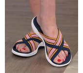 Zapatillas de mujer duraderas con cuña atractivas zapatillas de cuña con punta redonda 39