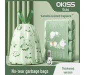 Bolsas de basura de cocina con cordón grueso, resistentes a desgarros, cierre automático y portátiles.