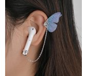 1 par de ganchos para la oreja para auriculares, antipérdida, con cadena y clips para sujetar las orejas, para AirPods Pro 2/AirPods 3 2 1 1Pair butterfly