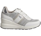 Sneakers Mabel de Piel y Malla de Cadena Brillante 43S4MBFSBD para Mujer 39 blanco