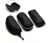 Estuche protector para gafas de sol para hombres y mujeres Estuche rígido para gafas de sol Estuche protector para gafas de viaje Estuche negro para accesorios portátiles Estuche con cremallera
