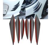 4/6pcs Universal Fit car Front Bumper Lip Diffuser Splitter Fins Body Spoiler Canards Chin Car Tuning Canard Carbon Fiber 4PCS Black