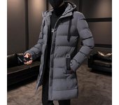 Ropa de marca para hombre, Parka de invierno, sección larga, 2 colores, chaqueta gruesa y cálida, prendas de vestir, abrigo a prueba de viento con capucha de talla grande S-4XL, 2021 L negro