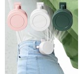 Mini ventilador con clip para colgar en la cintura, para el cuello, para niña, ventilador de refrigeración de aire eléctrico, 900 mAh, USB, sin hojas, 3 velocidades, enfriador de aire portátil blanco