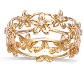 Anillo Chapado en Oro 'Cléopatra' oro blanco (flora) - 7 mm 60 blanco
