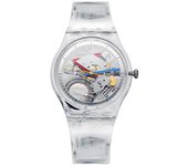 Reloj de uretano SWatch So28k100 Clear Clearly para caballeros y público. SO28K100