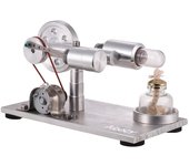 Aibecy Hot Air Stirling Motor Motor Modelo Generador de energía eléctrica con LED Física Educativa plata