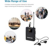 Receptor de Audio inalámbrico TAKSTAR WPM-300R con auricular intrauditivo receptor de petaca UHF LED Digital negro