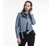 Chaqueta corta delgada de cuero de PU para mujer primavera otoño bombardero motocicleta ropa de abrigo fresca S-XXXL L negro