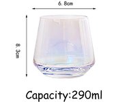 Taza de cristal transparente de arcoíris, vaso de cristal sin plomo para zumo, leche, café, té, copa de vino creativa, taza para bebidas resistente al calor 520ml