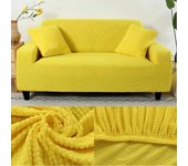 Funda de sofá para sala de estar, funda gruesa de lana Polar elástica para sofá, sillón, funda de sofá esquinero en forma de L de 1/2/3/4 asientos 1 SEAT (90-130CM)