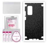 apgo Protective Skin Sticker for the back+sides compatible with Xiaomi Mi 10T Pro 5G, Full Wrap Film, Foil, Vinyl - Pattern Black Honeycomb