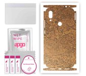 apgo Protective Skin Sticker for the back+sides compatible with Xiaomi Redmi 7, Full Wrap Film, Foil, Vinyl - Pattern Rusty Copper
