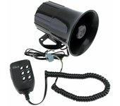 Altavoces portátiles para motocicleta y coche, 6 tonos, sonido de sirena de policía, alarma de megáfono alto, furgoneta, camión, barco, 100w, 12v, piezas de modificación negro