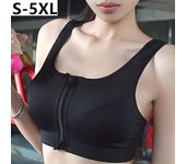 Sujetador deportivo para mujer, sin anillo de acero, chaleco para Yoga, correr, Fitness, cremallera frontal, ropa interior Sexy a prueba de golpes de talla grande S blanco