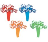 Adorno para tarta de feliz cumpleaños con forma de joya (Paquete de 5) One Size negro