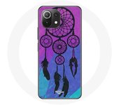 Coque pour Xiaomi Mi 11 Lite Attrape Rêve Noir Fond Bleu et Violet