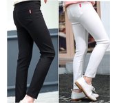 Pantalones elásticos de tubo para niños 2022: Estilos de primavera/verano para niñas, tallas medianas/grandes, etiquetas prensadas, versátil para prendas de abrigo, entrega de una sola pieza. 110 cm