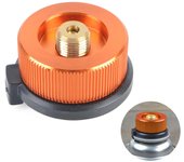 Adaptador de estufa para acampar al aire libre, adaptador de propano, válvula Lindal, recipiente de butano, cilindro de Gas naranja