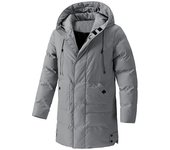Chaqueta de algodón de talla mediana a larga para hombre, abrigo de invierno de talla grande, chaqueta holgada de algodón con capucha, chaqueta de algodón cálida y gruesa. XXXXL negro