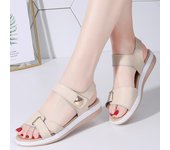 Sandalias planas de cuero de verano, zapatos de mujer, zapatos de gladiador con punta abierta, sandalias de playa con hebilla para mujer, zapatos de plataforma informales Flipflop 5