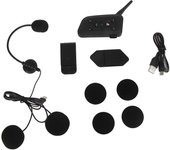 Auriculares con intercomunicador Bluetooth para casco de motocicleta V6 Pro 1200M para árbitros (6 usuarios)