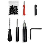 7x Kit de reparación de pinchazos en neumáticos de motocicleta, herramienta de reparación de ruedas de neumáticos de coche con tapón de seta