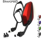 1 par de espejos retrovisores universales para motocicleta y scooter, con forma de hoja, para moto y bicicleta eléctrica. rojo