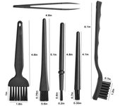 Kit de cepillo de limpieza de teclado negro 6 en 1, cepillo limpiador de polvo para ordenador pequeño, antiestático para ordenador portátil, herramienta de limpieza del hogar Usb negro
