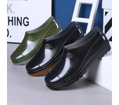 Botas de lluvia de caña baja, zapatos impermeables y cálidos para hombre, zapatos de goma poco profundos, chanclos, botas de trabajo cortas antideslizantes 39