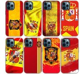 Funda de teléfono con la bandera del escudo de armas de España para Apple iPhone 14 13 12 Mini 11 Pro Max 7 8 XR X XS 7 8 Plus SE 2020 2022, carcasa negra iPhone SE 2022