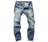 Pantalones vaqueros de mezclilla para hombre, moda, viejos, corte regular, rectos, rotos, de marca, sencillos, talla grande 42 azul
