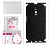 apgo Protective Skin Sticker for the back+sides compatible with Oppo Reno2 Z, Full Wrap Film, Foil, Vinyl - Pattern Carbon Black