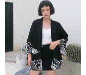 Harajuku japonés para mujer, blusa tipo Kimono, cárdigan con estampado de moda, camisas con protector solar de verano, Tops y blusas de playa para mujer One Size
