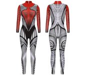 Mono digital para mujer, disfraz de cosplay, mono de noche con mangas de leopardo XL