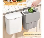 Reciba basura, 2 colores, gabinete de cocina multiusos creativo, cubo de almacenamiento montado en la pared, cubo de basura A gris