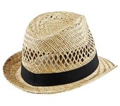 Beechfield Trilby de verano de paja L-XL
