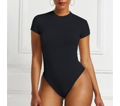 Monos ajustados con cuello en R, ropa cálida para esculpir el cuerpo, mono Sexy con camisa de fondo de Color sólido S rojo