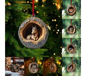 Adornos navideños de animales Adornos navideños Adornos acrílicos de animales Adornos de Año Nuevo Colgantes navideños de pie en el árbol de Navidad One Size