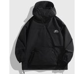 Abrigo de gran tamaño 5XL-12XL para hombre, ropa de exterior, rompevientos de manga larga a la moda, chaquetas para hombre con capucha 5XL negro