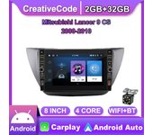 Reproductor de vídeo Multimedia Android Radio para coche de 8 pulgadas para Mitsubishi Lancer 9 CS 2000-2010 con botón Carplay WiFi BT 2 Din 2 + 32GB 1+32GB