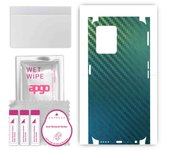 apgo Protective Skin Sticker for the back+sides compatible with Realme 9 Pro, Full Wrap Film, Foil, Vinyl - Pattern Carbon Chameleon CAKA1