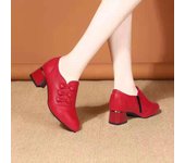 Botas de mujer, zapatos casuales de cuero, botas bajas cómodas para la oficina, punta puntiaguda, tacones altos para mujer, zapatos de boda rojos 43 blanco